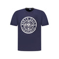 Blue cotton men's T-shirt by North Sails featuring a classic fit and crew neckline, displayed flat on a white background.
