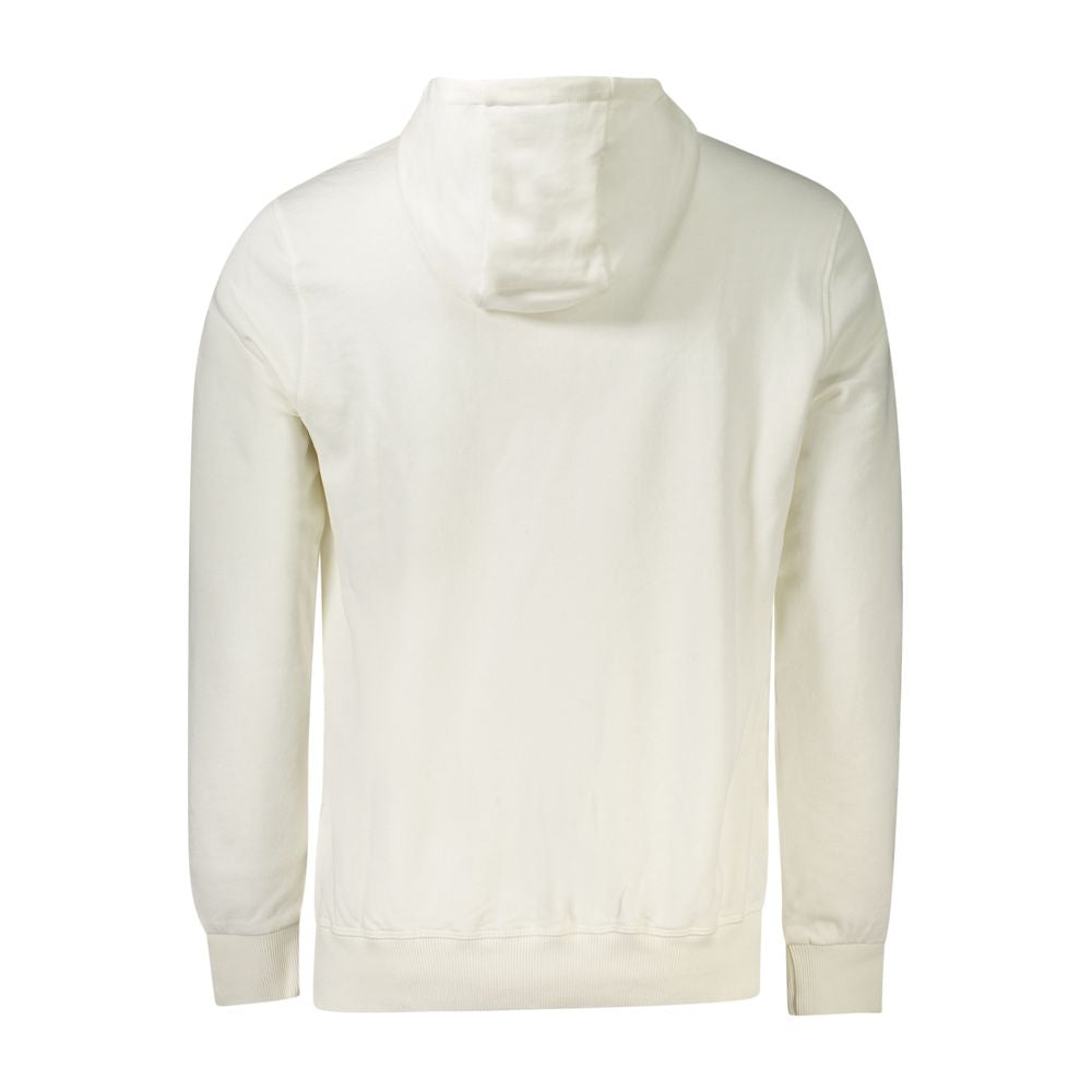 White cotton men's hooded sweatshirt by North Sails, featuring a comfortable fit and casual style.