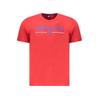 Red cotton men's T-shirt by North Sails featuring a classic crew neck and short sleeves.