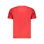 Red cotton men's T-shirt by North Sails with a classic crew neckline and short sleeves, displayed on a plain background.
