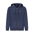 Tommy Hilfiger blue cotton men's hooded sweatshirt with front pocket and logo detail, casual and comfortable apparel.