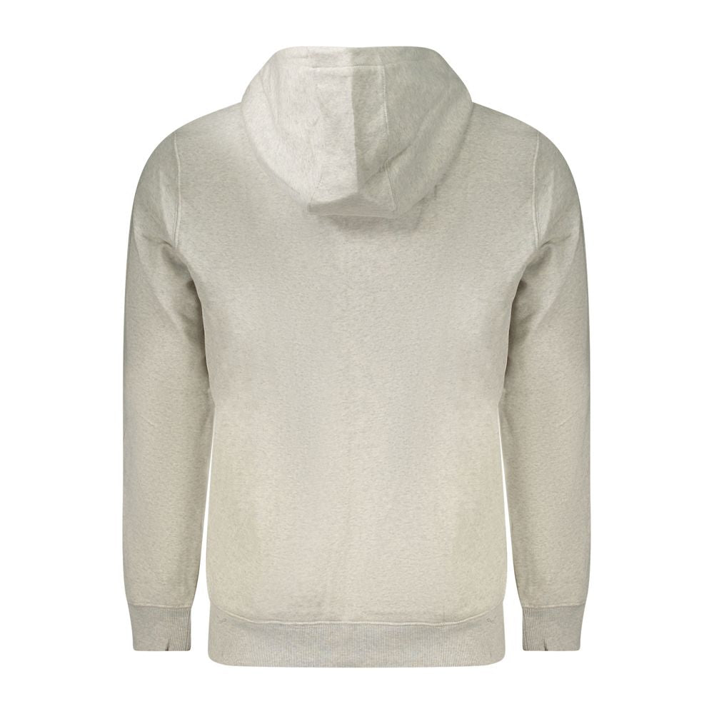 Tommy Hilfiger Grigio cotton men's sweatshirt hoodie with front pocket and logo detailing, casual and comfortable fit.