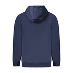 Tommy Hilfiger blue cotton men's hooded sweatshirt with front pocket and adjustable drawstrings