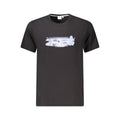 Black cotton men's T-shirt by Pepe Jeans, front view showing classic crew neckline and simple design.