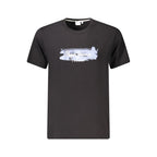 Black cotton men's T-shirt by Pepe Jeans, featuring a classic crew neck and casual fit, displayed flat on a plain background.