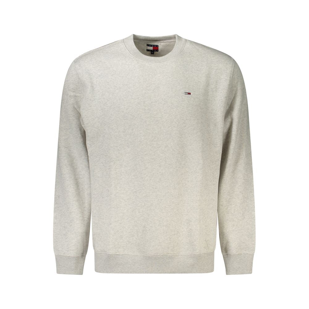 Tommy Hilfiger men's gray cotton sweatshirt with crew neck and long sleeves, casual style, and brand logo detail.