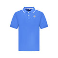 North Sails blue cotton men's polo shirt with collar and short sleeves, casual style, front button placket.