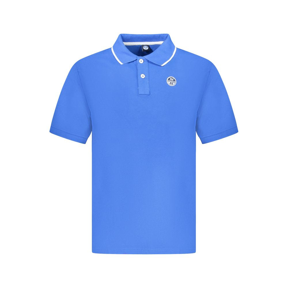 Blue cotton men's polo shirt by North Sails, featuring a classic collar and short sleeves.
