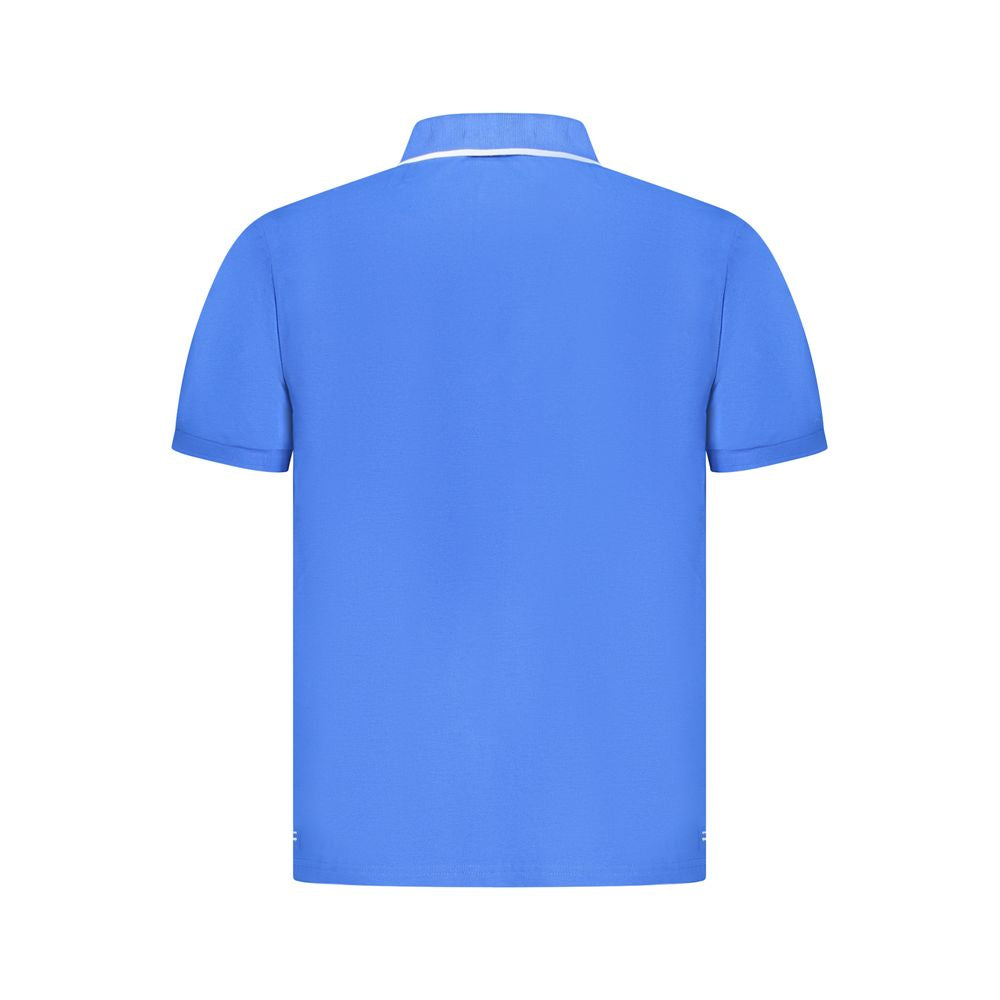 North Sails blue cotton men's polo shirt, classic short-sleeve with collar and buttons, casual and comfortable everyday wear