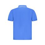 North Sails blue cotton men's polo shirt, classic short-sleeve with collar and buttons, casual and comfortable everyday wear