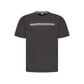 Black North Sails cotton men's T-shirt with crew neck and short sleeves, displayed flat on a white background.