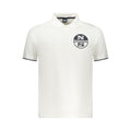 North Sails Bianco Cotton Men’s Polo shirt displayed on a hanger, featuring a classic collar and short sleeves.