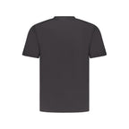 Black North Sails men's cotton T-shirt with crew neck and short sleeves, casual fit, displayed on a plain background.