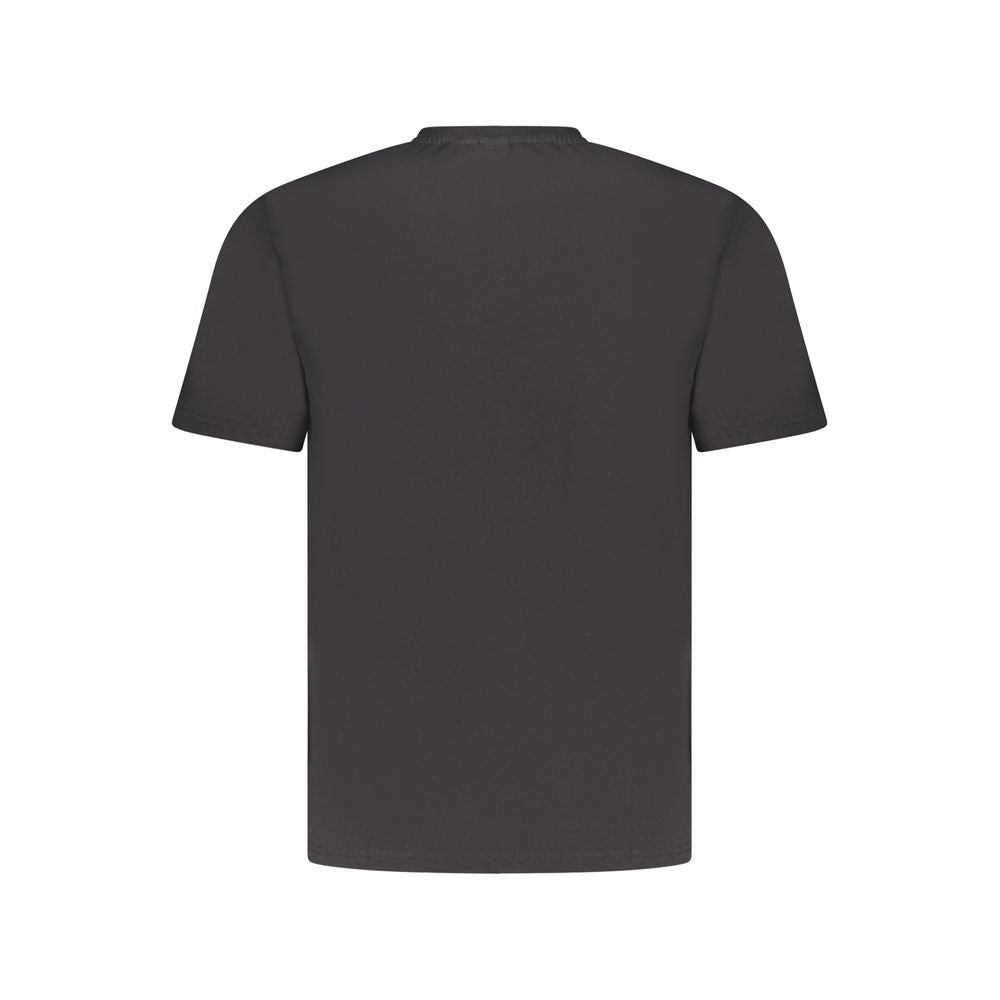 Black North Sails men's cotton T-shirt with crew neck and short sleeves, casual fit, displayed on a plain background.