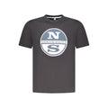 Black cotton men's T-shirt by North Sails featuring a crew neck and minimalist design.