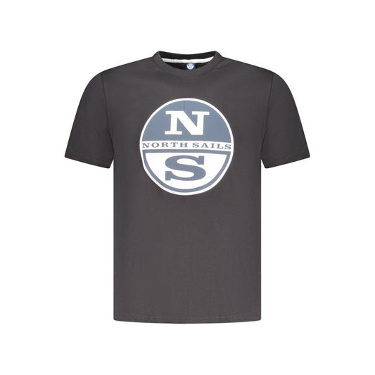 North Sails Black Cotton Men T-Shirt North Sails