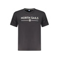 Black North Sails cotton men's T-shirt with a crew neckline, showcasing a comfortable fit and casual style.