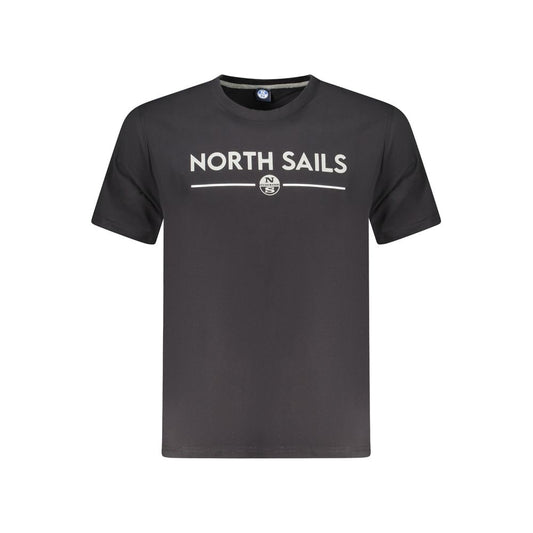 North Sails Black Cotton Men T-Shirt North Sails