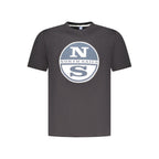 Black North Sails men's cotton T-shirt with crew neckline and short sleeves, casual and comfortable for everyday wear.