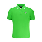 North Sails Verde cotton men's polo shirt displayed on a hanger, featuring a classic collar and short sleeves.
