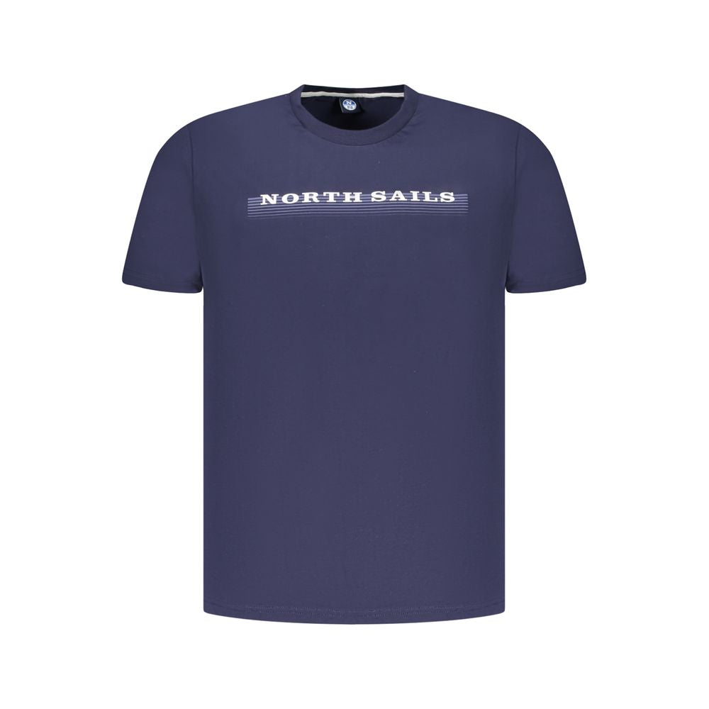 North Sails blue cotton men's T-shirt with crew neck and short sleeves, casual style perfect for everyday wear.