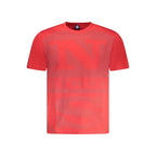 Red cotton men's T-shirt by North Sails featuring a classic crew neck and short sleeves, displayed flat on a white background.