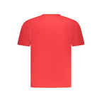 Red cotton men's T-shirt by North Sails with a classic fit and crew neck, displayed flat on a white background.