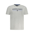 North Sails Grigio cotton men's T-shirt displayed flat with short sleeves and a classic crew neckline.