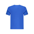 North Sails blue cotton men's T-shirt laid flat, showcasing casual crewneck style and soft fabric for everyday wear