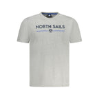 North Sails Grigio cotton men's T-shirt laid flat, showcasing soft fabric and classic crew neck design.