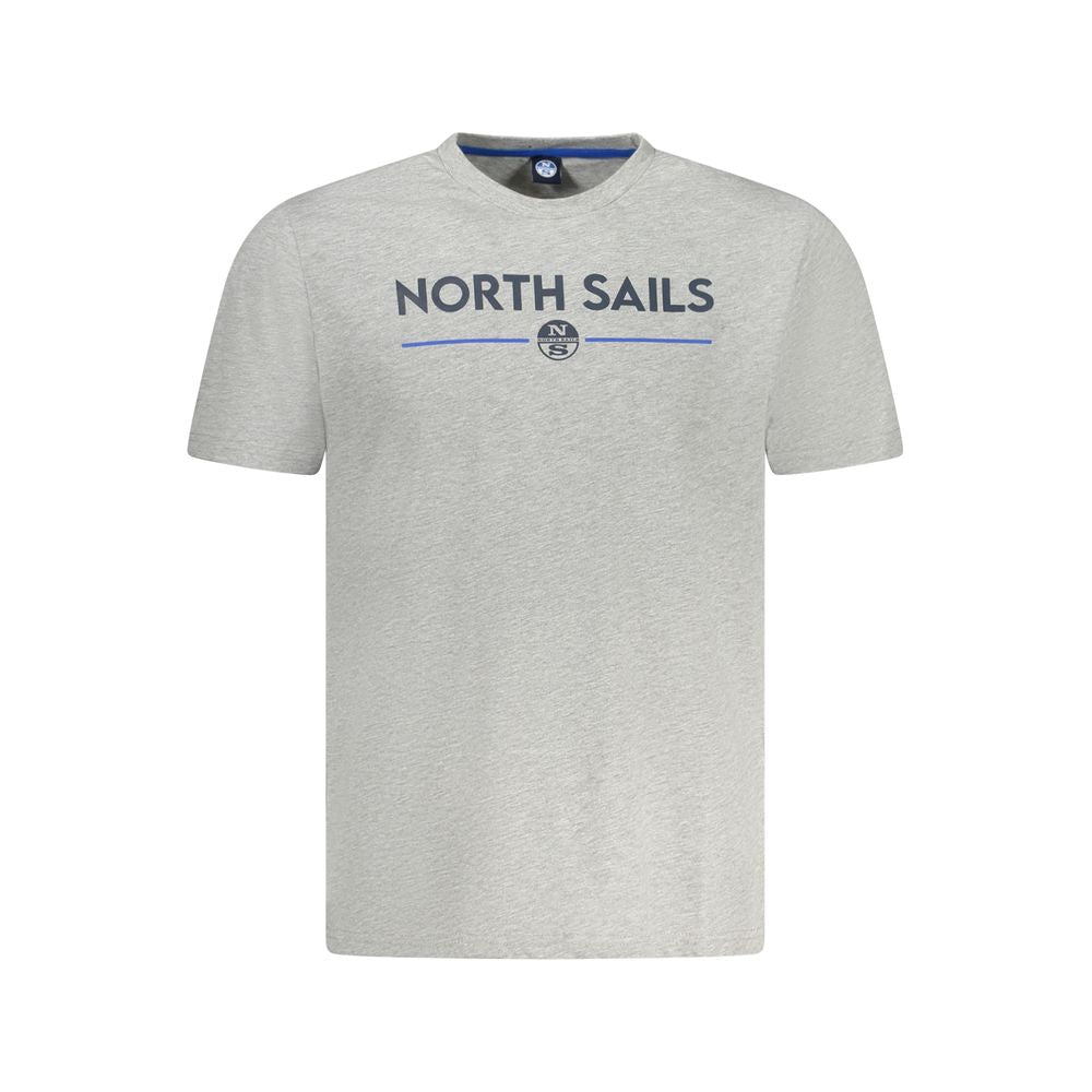 North Sails Grigio cotton men's T-shirt laid flat, showcasing soft fabric and classic crew neck design.