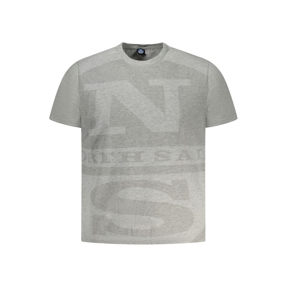 North Sails Grigio cotton men's T-shirt with crew neck and short sleeves, casual and comfortable for everyday wear.