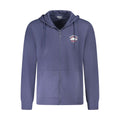 Wrangler Blu Cotton Men's Hoodie displaying front view with hood and long sleeves, casual style for comfortable wear.