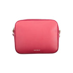 Coccinelle Rosso leather woman bag with silver hardware, featuring a structured design and top handle for elegant carry.