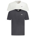 Black organic cotton men's T-shirt by Fila, featuring a comfortable fit and classic design.