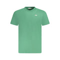 Green Fila organic cotton men's T-shirt displayed flat, showcasing the casual fit and soft fabric.