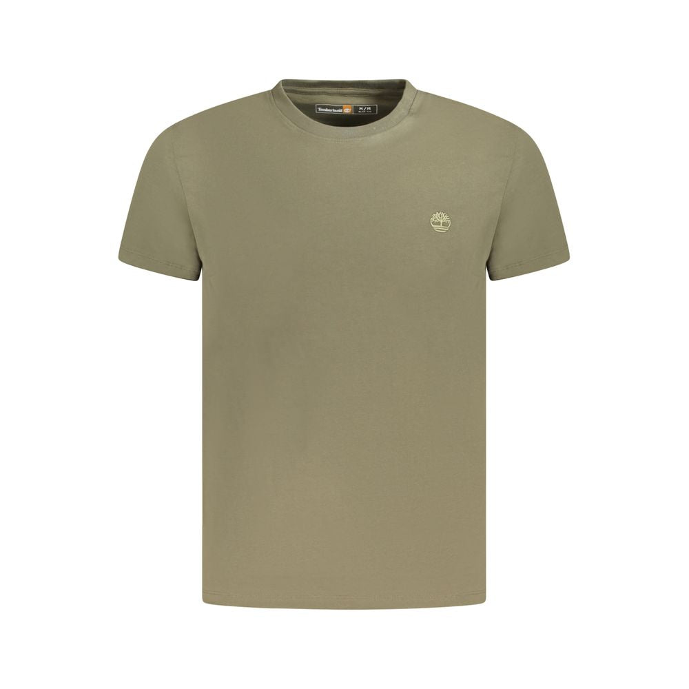 Timberland Verde Cotton Men’s T-Shirt in green with crew neck and short sleeves, casual style for everyday wear