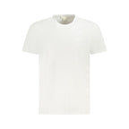 Calvin Klein Bianco cotton men's T-shirt displayed flat with short sleeves and round neckline.