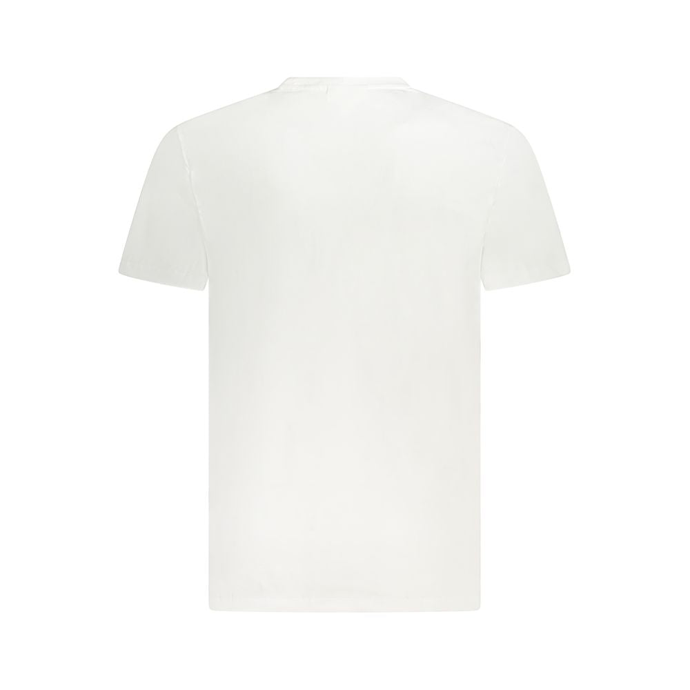 Calvin Klein Bianco cotton men's T-shirt displayed flat, showcasing its simple white design and crew neckline.