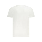Calvin Klein Bianco cotton men's T-shirt displayed flat, showcasing its simple white design and crew neckline.