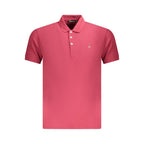 Red cotton men's polo shirt by Napapijri, featuring a classic collar and short sleeves, displayed on a neutral background.