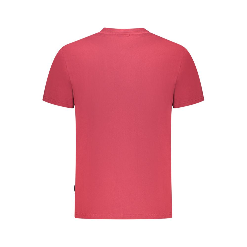 Napapijri Rosso cotton men's T-shirt in white, featuring a classic crew neck and logo detail on the front.
