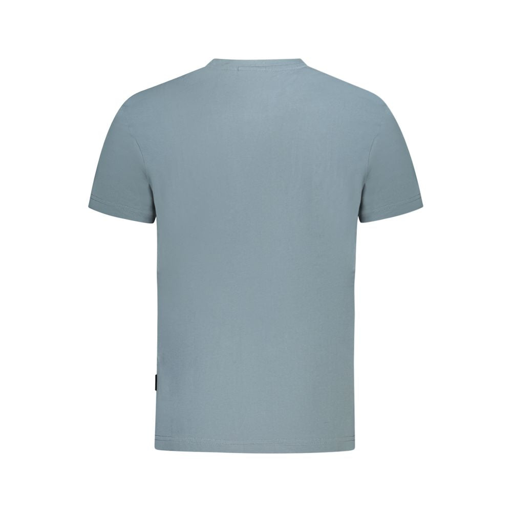 Napapijri Grigio cotton men's T-shirt with crew neck and short sleeves, casual style, displayed on a plain background.