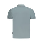 Men's Napapijri Grigio cotton polo shirt with a classic collar and short sleeves, displayed on a neutral background.