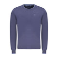 Blue cotton men's sweater by North Sails, featuring a classic crewneck design and textured knit fabric.