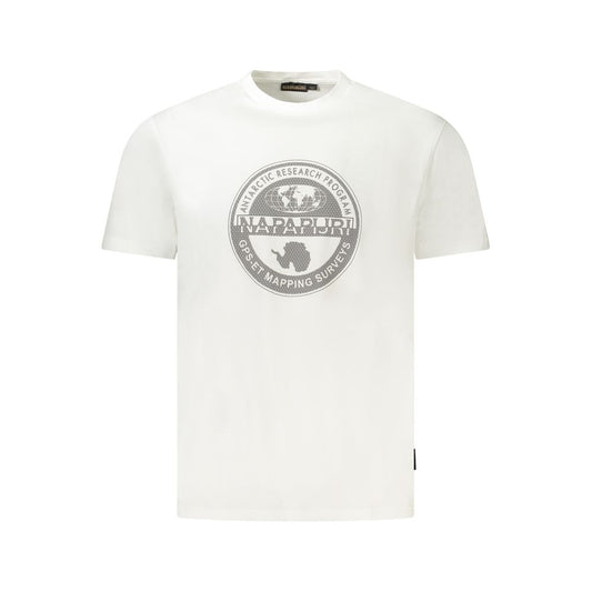 Napapijri White Cotton Men T-Shirt Napapijri