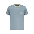 Men's Napapijri Grigio organic cotton T-shirt with crew neck and short sleeves, laid flat on a neutral background.