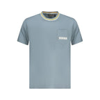 Men's Napapijri Grigio organic cotton T-shirt with crew neck and short sleeves, laid flat on a neutral background.