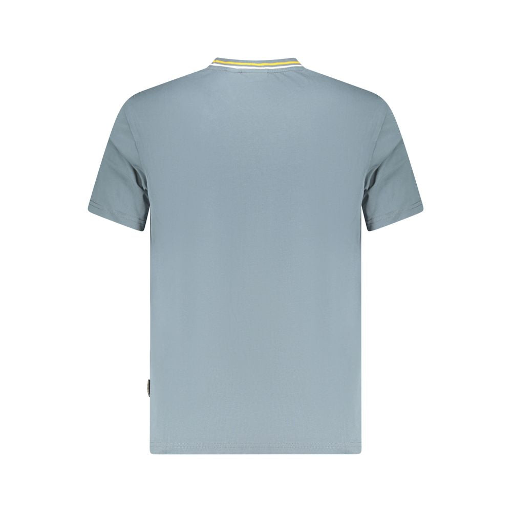 Napapijri Grigio men's organic cotton T-shirt displayed flat with short sleeves and a crew neck style.