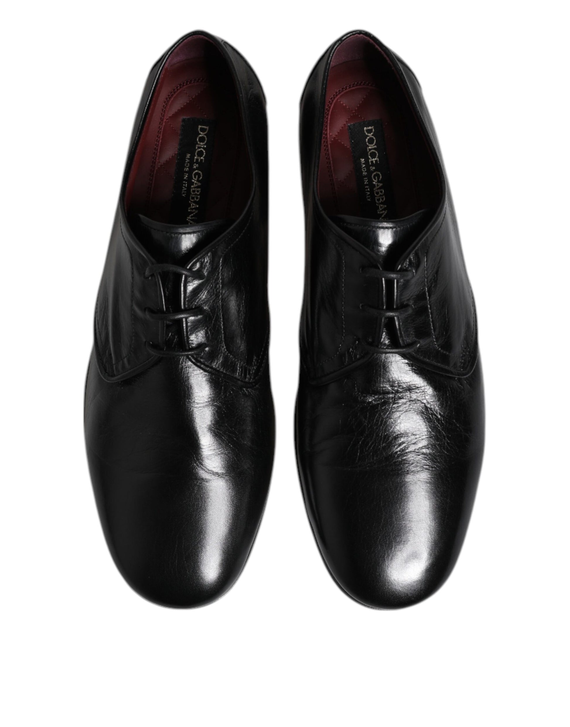 Dolce & Gabbana Black Leather Lace Up Derby Dress Formal Shoes Dolce & Gabbana
